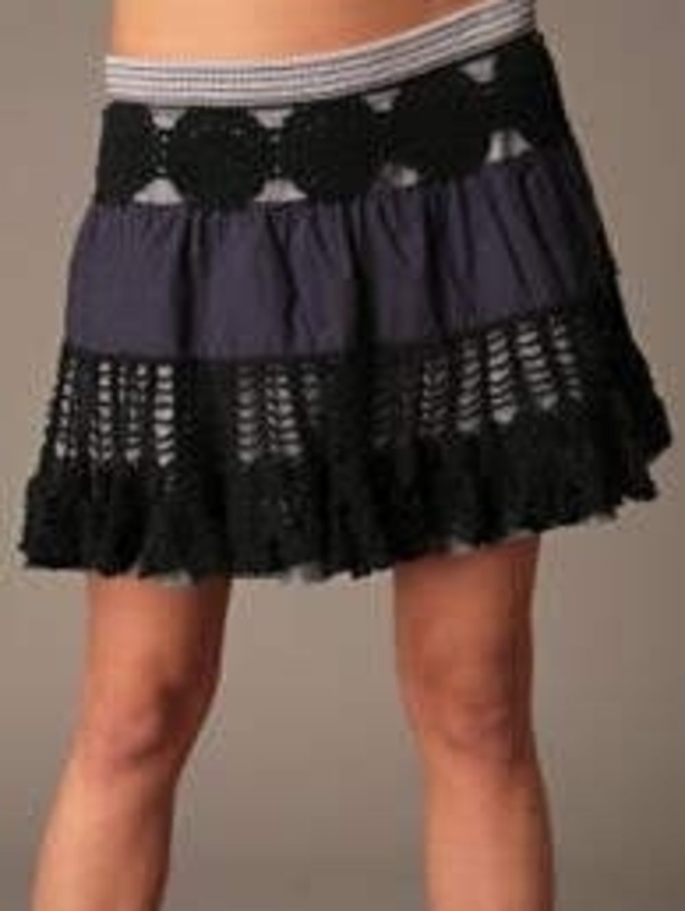 Free People Crochet Macrame Overlay Layered Look Skirt Bohobo